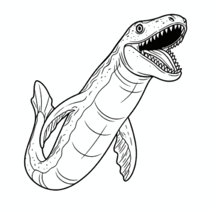 Desenho de dinossauro mosassauro para colorir