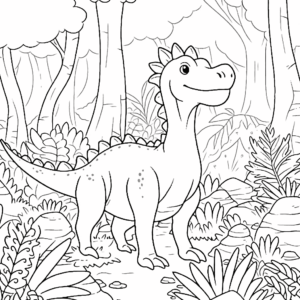 Desenho de dinossauro para impressão para colorir