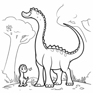 Desenho de dinossauro para o dia dos pais para colorir