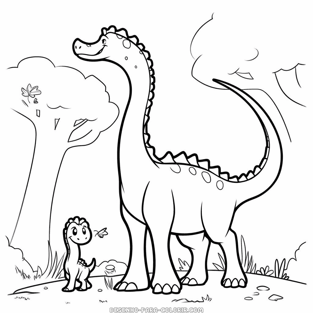 Desenho de dinossauro para o dia dos pais para colorir