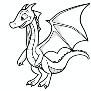 Desenho de dinossauro pterodáctilo para colorir