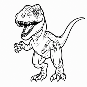Desenho de dinossauro raptor para colorir