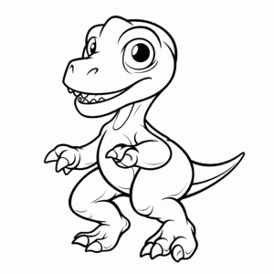 Desenho de dinossauro raptor para colorir