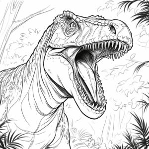 Desenho de dinossauro realista do jurassic world para colorir