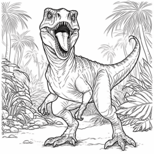 Desenho de dinossauro realista para colorir