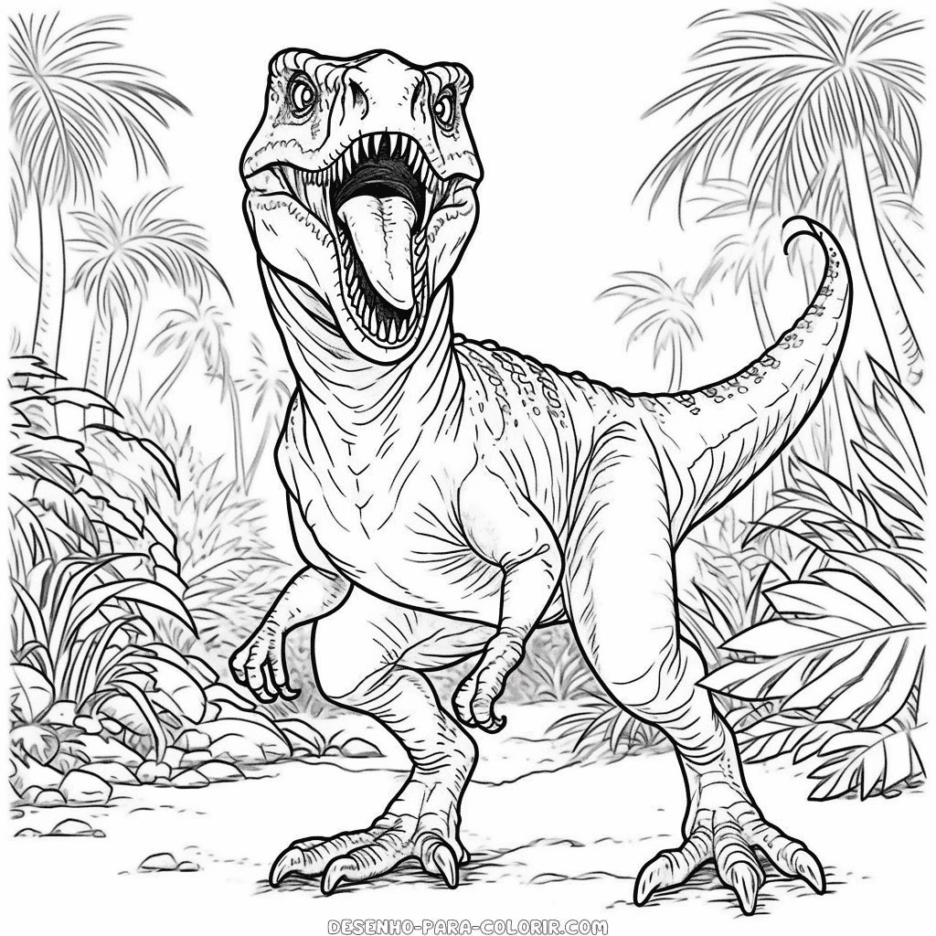 Desenho de dinossauro realista para colorir
