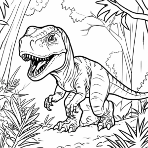 Desenho de dinossauro rex para colorir