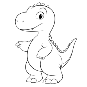 Desenho de dinossauro simples e bonito para colorir