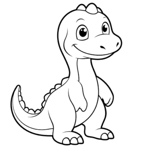 Desenho de dinossauro simples para colorir