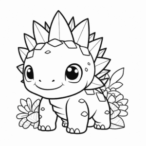 Desenho de dinossauro stegosaurus espiritualista para colorir