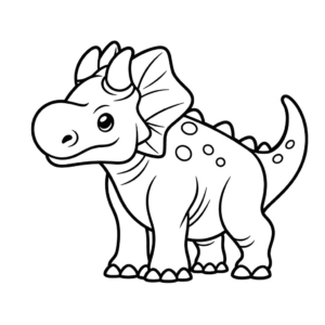 Desenho de dinossauro triceratops para colorir