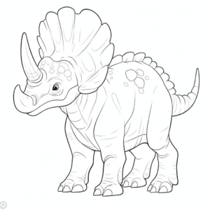 Desenho de dinossauro triceratops para colorir