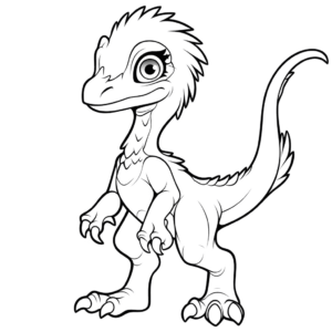 Desenho de dinossauro velociraptor para colorir