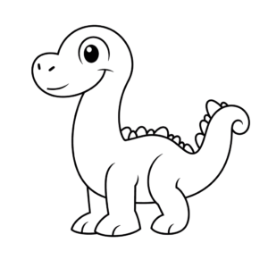 Desenho de esboço de dinossauro para colorir