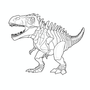 Desenho de fóssil de dinossauro para colorir