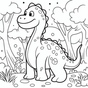 Desenho de para crianças em idade pré-escolar dinossauro para colorir