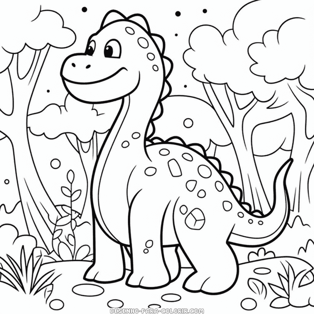 Desenho de para crianças em idade pré-escolar dinossauro para colorir