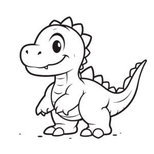 Desenho de pequeno dinossauro para colorir