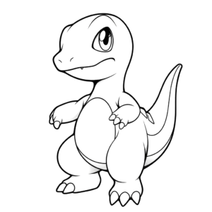 Desenho de pokémon dinossauro para colorir