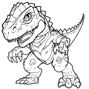 Desenho de rei dos dinossauros para colorir