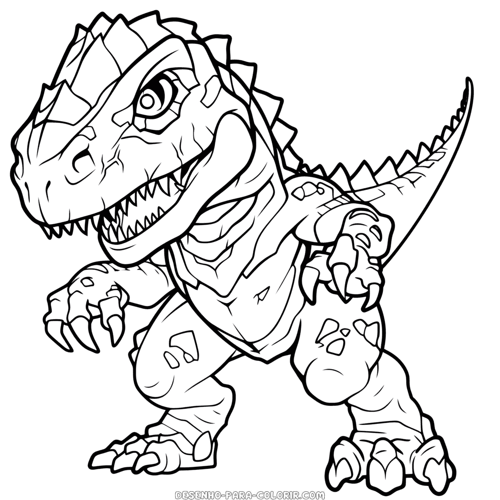 Desenho de rei dos dinossauros para colorir