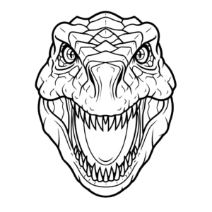 Desenho de rosto de dinossauro para colorir