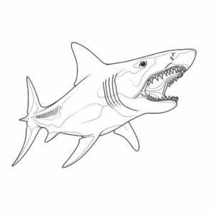 Desenho de tubarão dinossauro para colorir