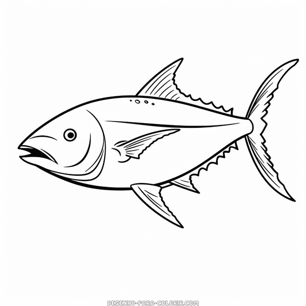 Desenho de atum albacora para colorir