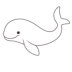 Desenho de baleia beluga para colorir