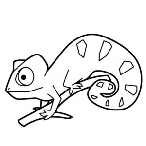 Desenho de camaleão para colorir