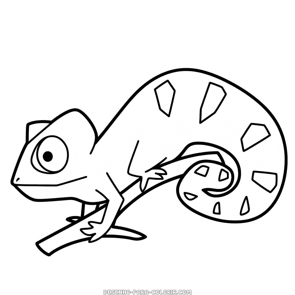 Desenho de camaleão para colorir