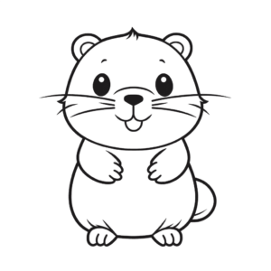 Desenho de castor bonito para colorir