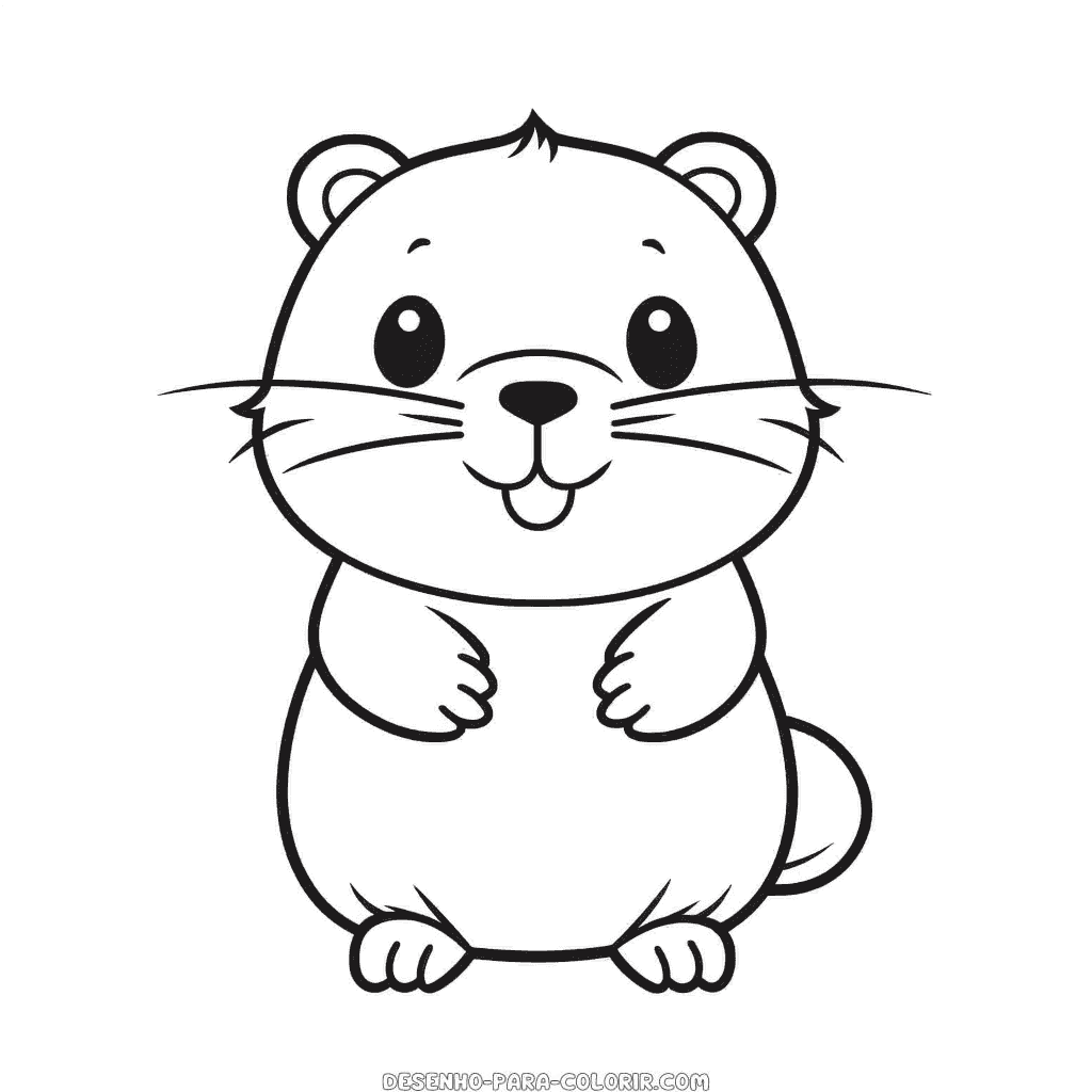 Desenho de castor bonito para colorir