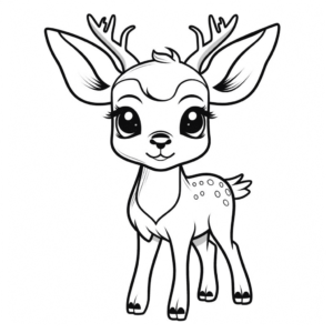 Desenho de cervo bonito para colorir