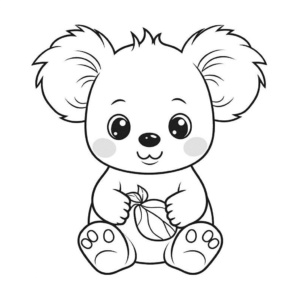 Desenho de coala fofo para colorir