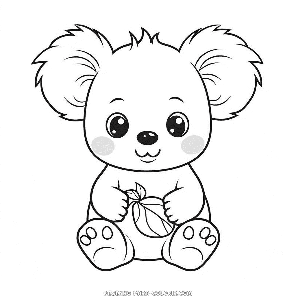 Desenho de coala fofo para colorir