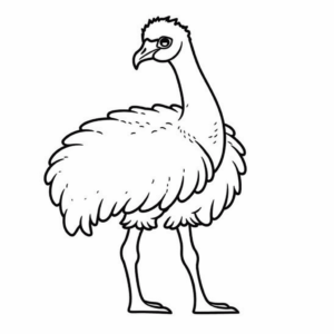 Desenho de emu para colorir