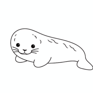 Desenho de foca leopardo para colorir