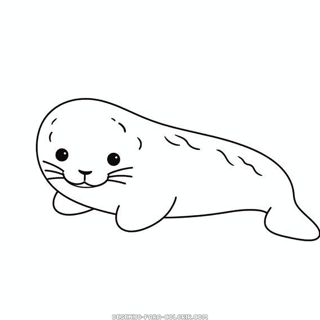 Desenho de foca leopardo para colorir