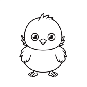 Desenho de frango bonito para colorir