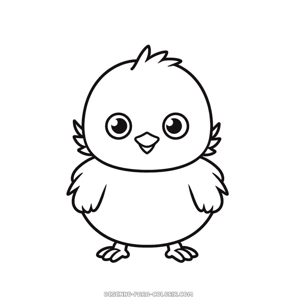 Desenho de frango bonito para colorir