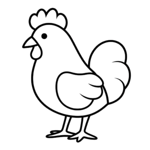 Desenho de galo para colorir