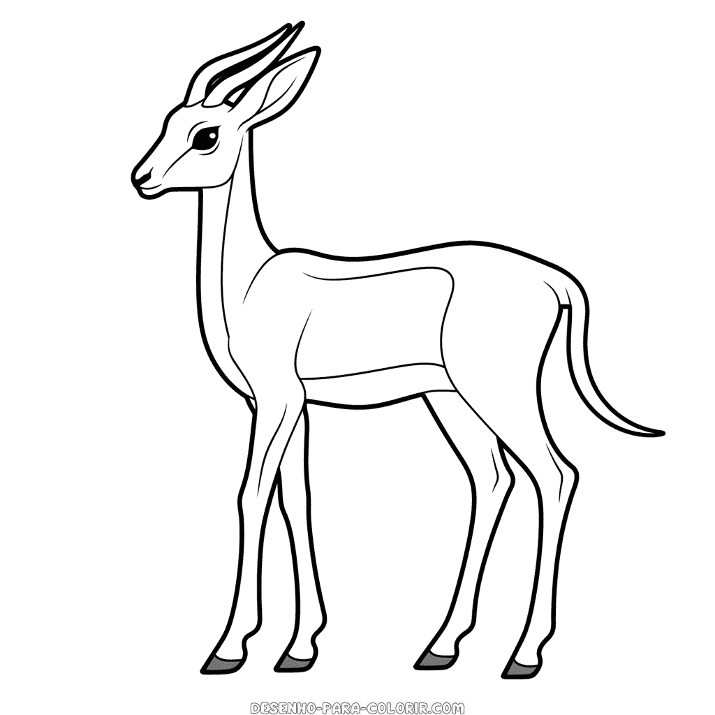 Desenho de gazela para colorir