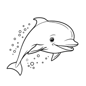 Desenho de golfinho bonito para colorir