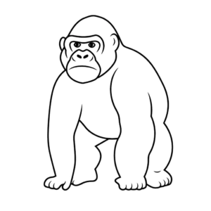 Desenho de gorila para colorir