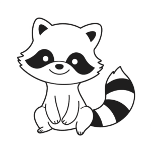 Desenho de guaxinim para colorir