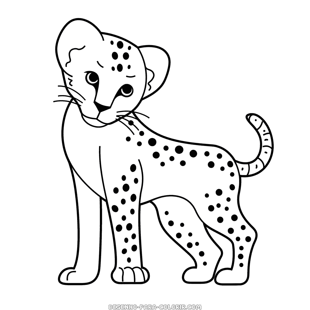 Desenho de guepardo para colorir