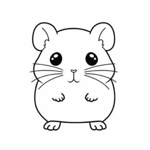 Desenho de hamster para colorir