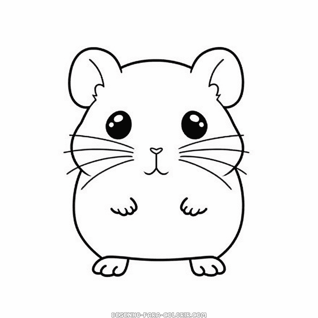 Desenho de hamster para colorir