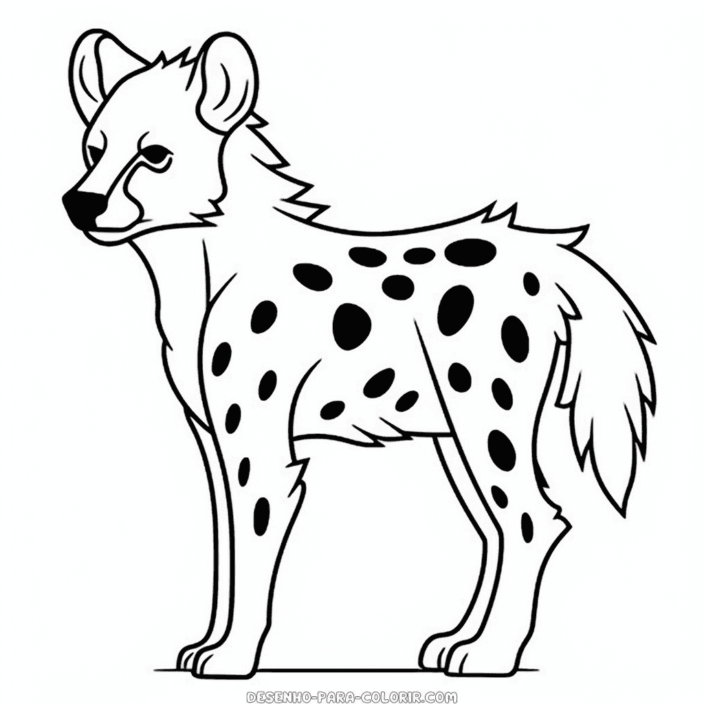Desenho de hiena para colorir